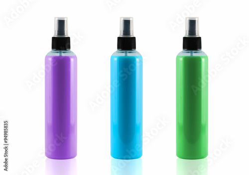 Spray bottles sets isolated on white background, use clipping pa