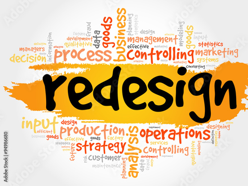 REDESIGN word cloud, business concept