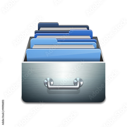 Vector File Cabinet with Documents
