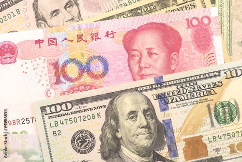 USA and Chinese banknotes