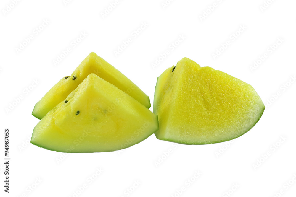 yellow watermelon isolated on white background
