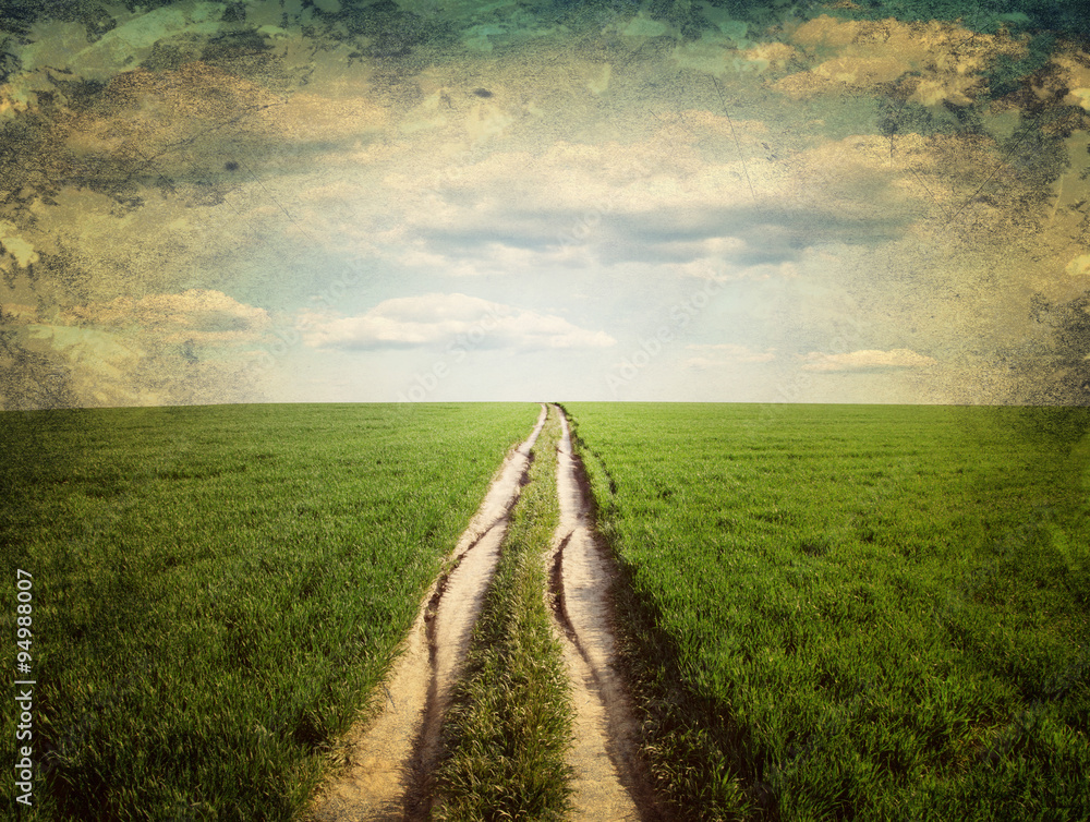 Naklejka premium green field