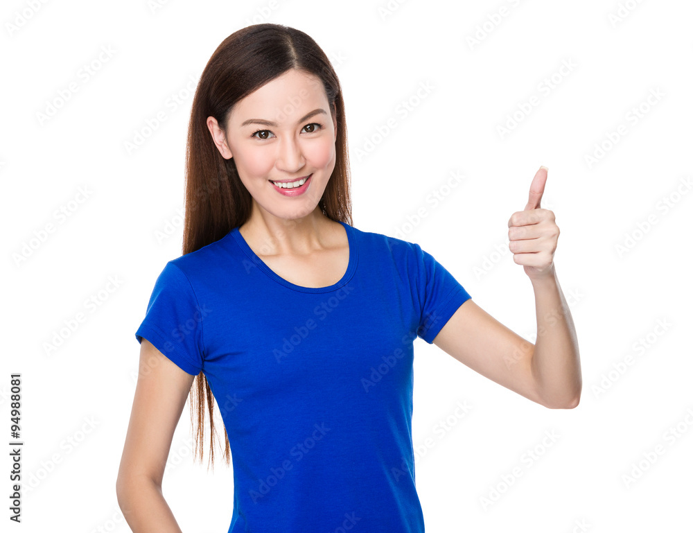 Asian Young Woman showing thumb up gesture Asian Young Woman showing thumb up gesture