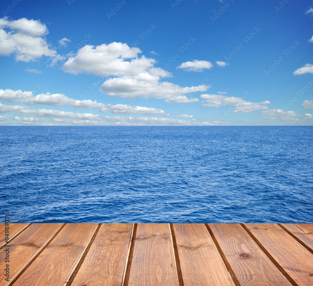  sea and wooden platform