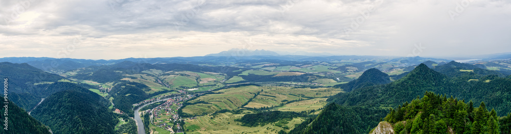 Panorama from Trzy Korony mountain, Pieniny, Poland