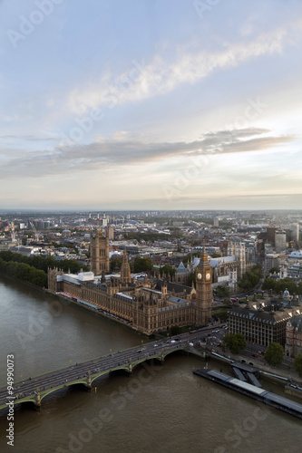 London Big Ben and Thames River panorama