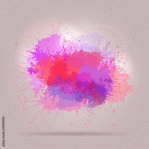 Watercolor splashes vector with sparkles for your creativity