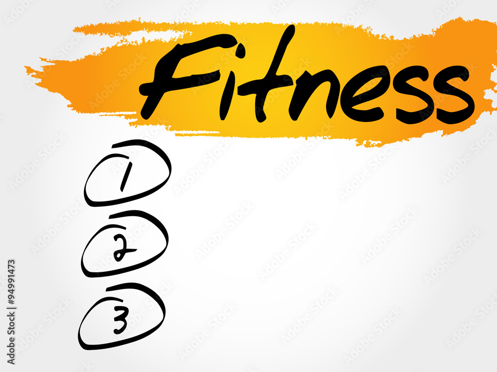 FITNESS blank list, fitness, sport, health concept