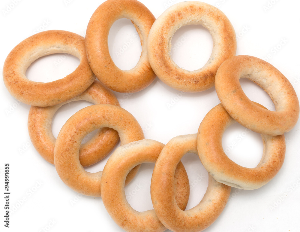 biscuits with holes on a white background