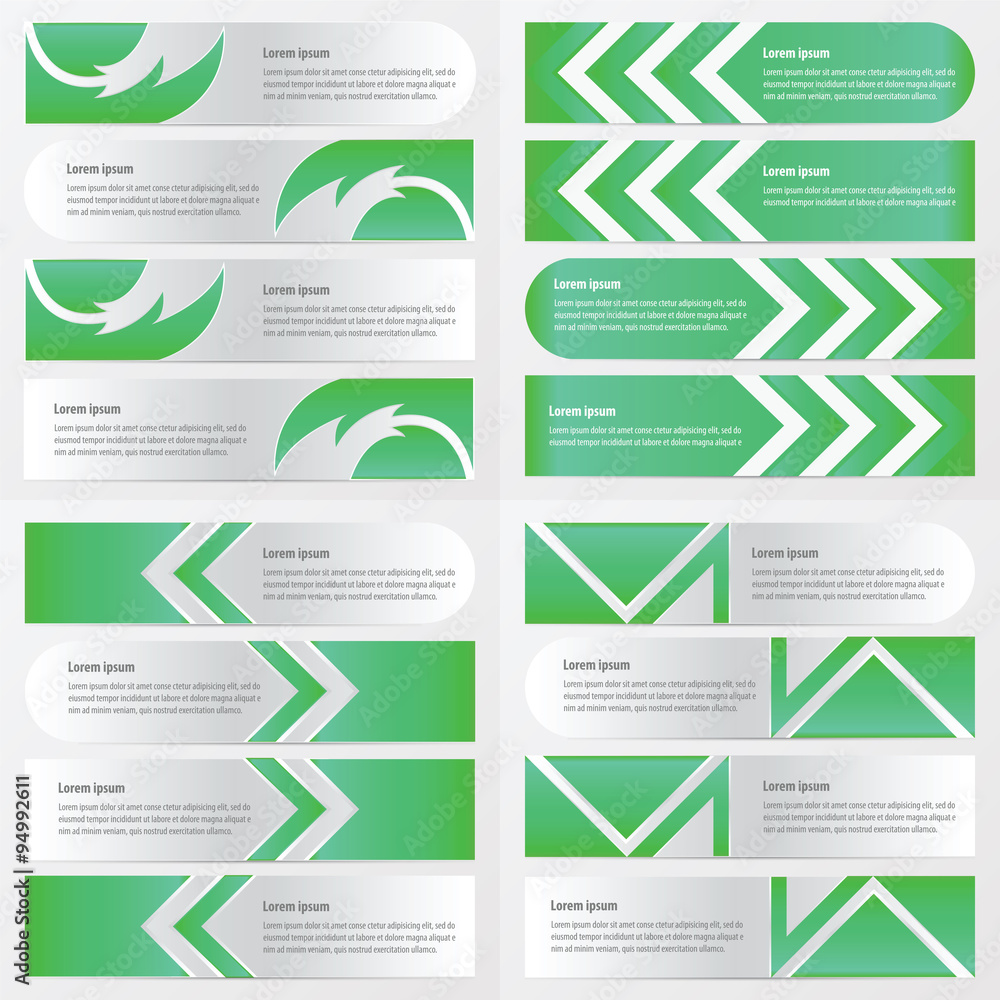banner green color design pack banner green color design pack