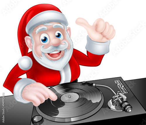 DJ Santa Cartoon