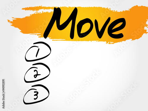 MOVE blank list, fitness, sport, health concept