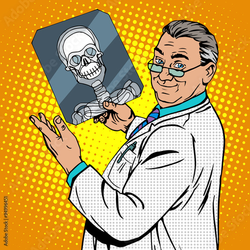 doctor surgeon x-rays skull