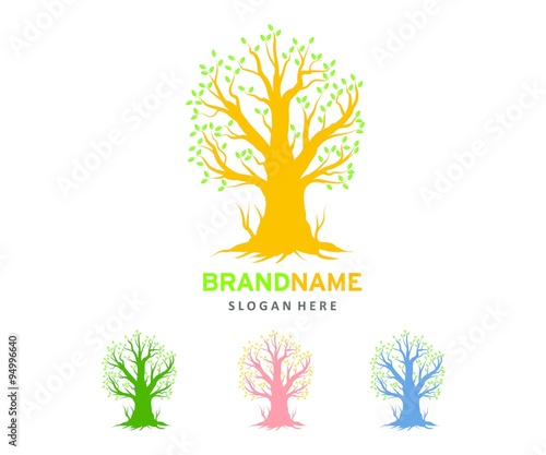 big tree strong company logo illustration template
