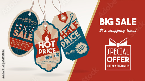 Discount banner with tags