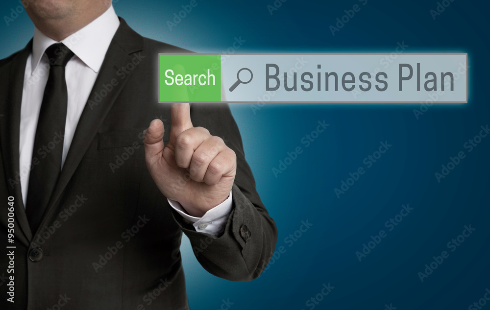 Business Plan browser is operated by businessman concept Business Plan browser is operated by businessman concept
