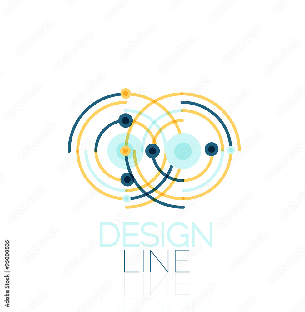 Vector swirl and circles outline minimal abstract geometric logo Vector swirl and circles outline minimal abstract geometric logo