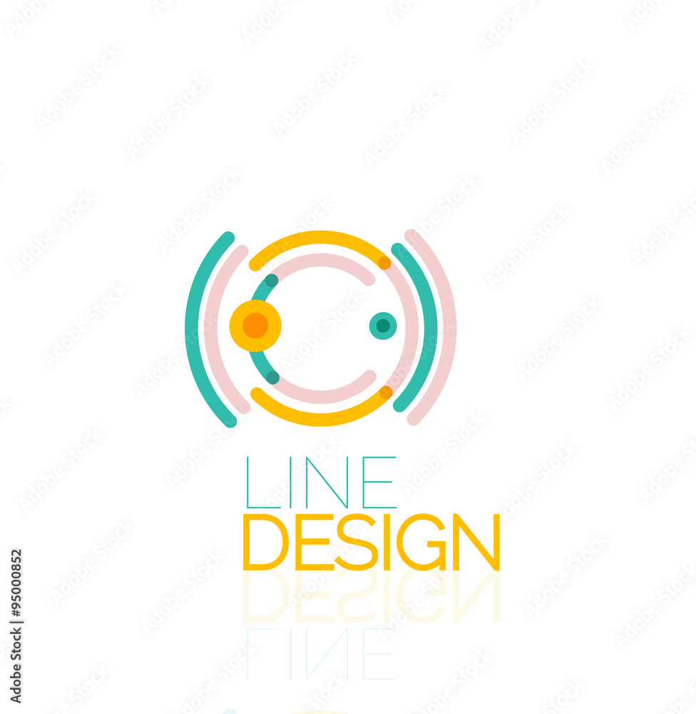 Vector swirl and circles outline minimal abstract geometric logo Vector swirl and circles outline minimal abstract geometric logo