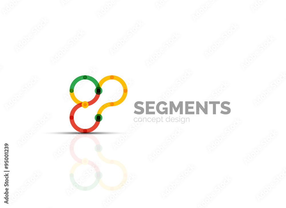 Naklejka premium Vector outline minimal abstract geometric logo