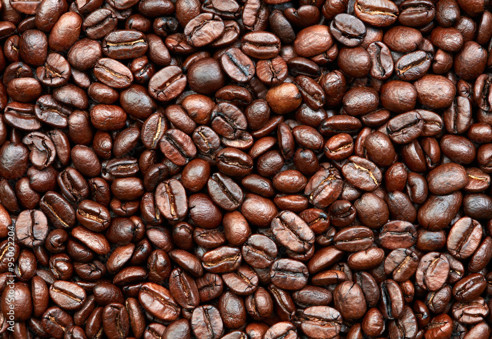 Obraz premium Roasted coffee beans background