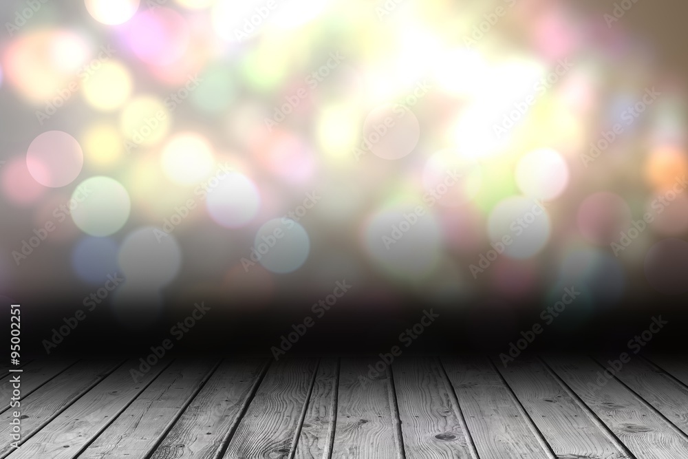 Shimmering light design over boards with copy space Shimmering light design over boards with copy space
