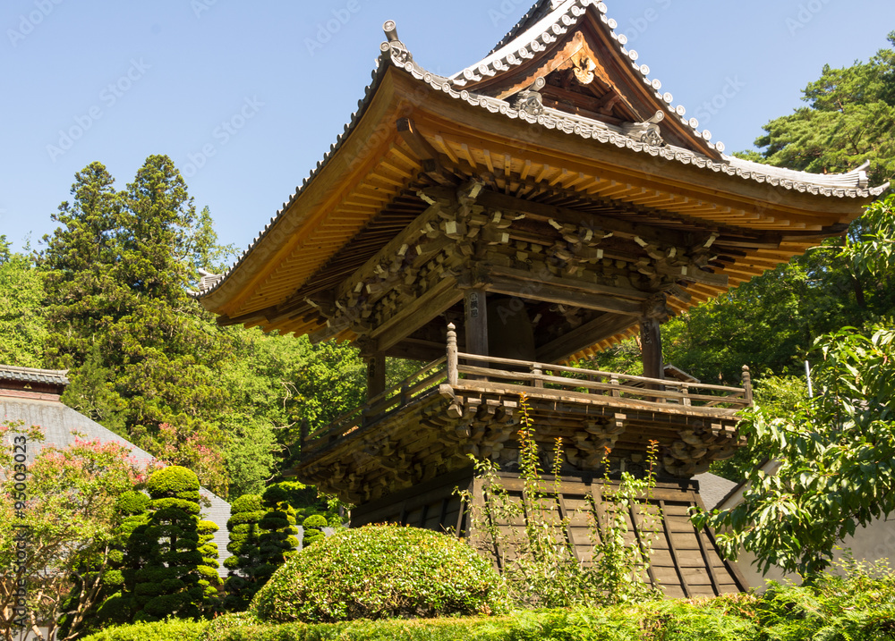 Temple of Japan in the woods
