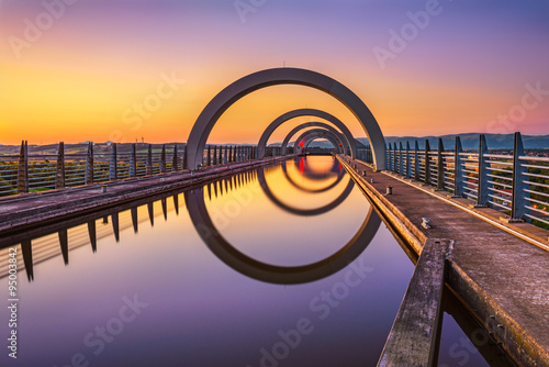 Falkirk Wheel at sunset, Scotland, United Kingdom