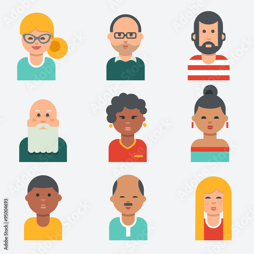 People icons, flat design