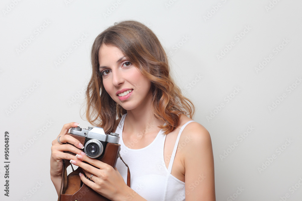 young girl with the camera