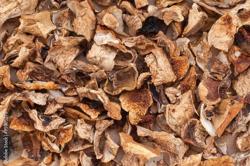 Pile of dried mushroom
