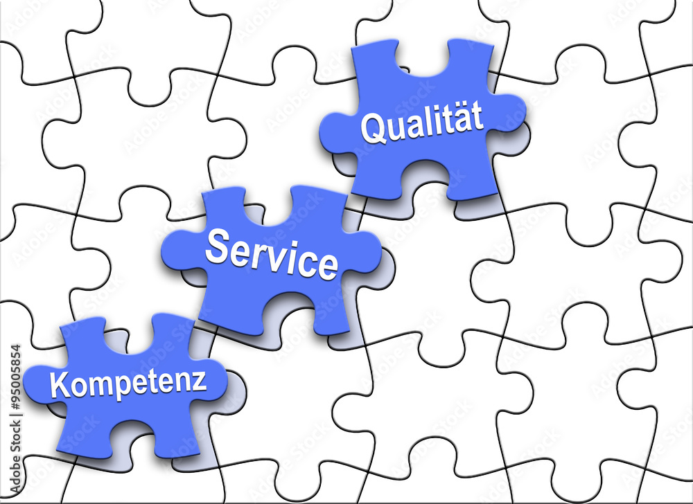 Service Kompetenz Qualität 3, Puzzle StockIllustration Adobe Stock