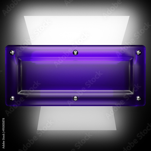 metal background with violet glass