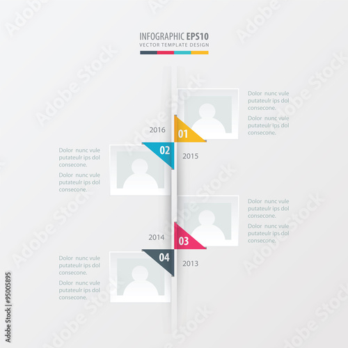 vector timeline   yellow, blue, pink color