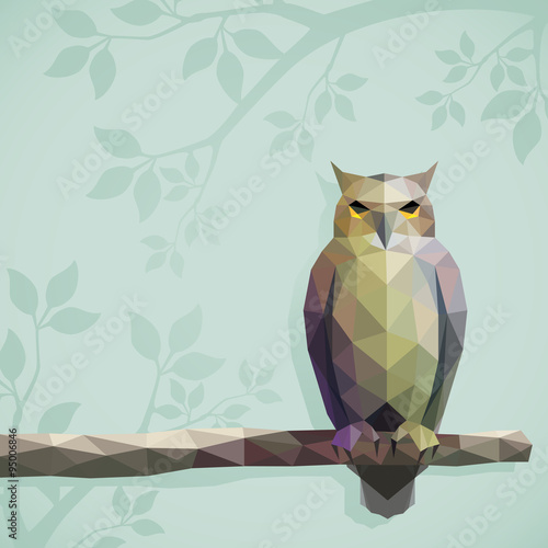 owl / geometric owl background 
