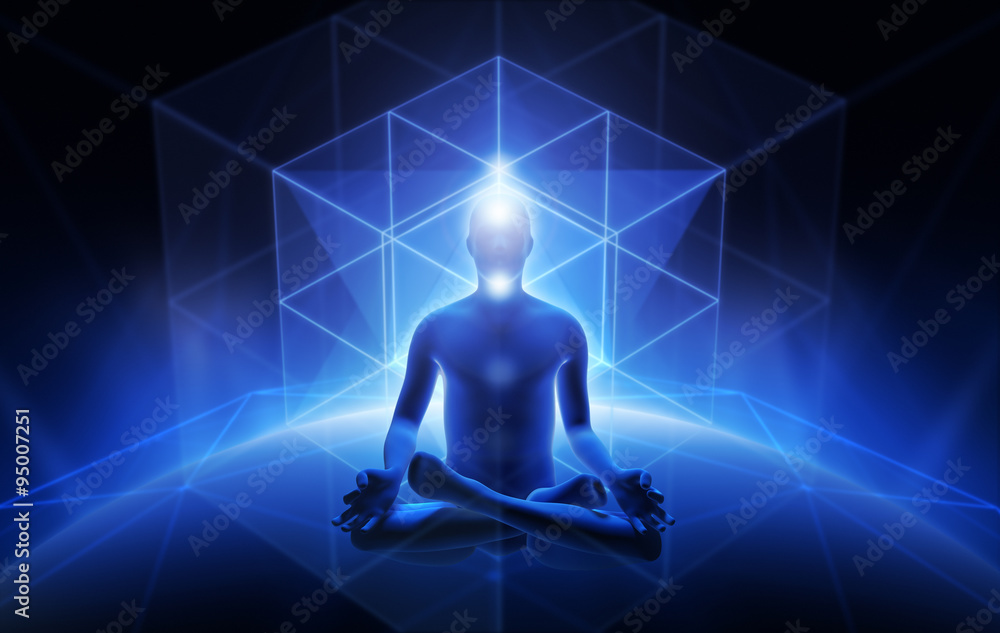 Fotografie Sacral geometry and meditation of man