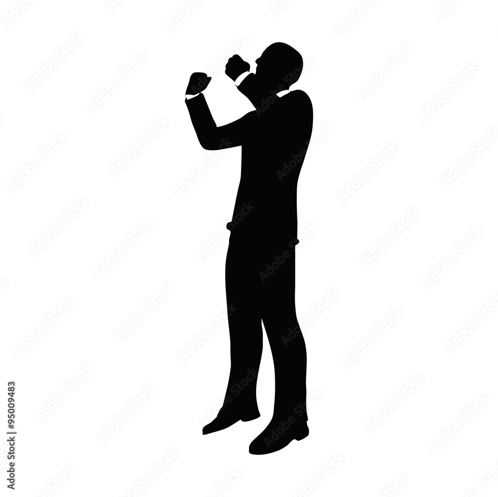 businessman silhouette in gorilla pose businessman silhouette in gorilla pose