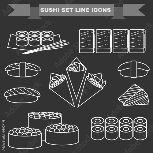 Sushi Plate big icon set