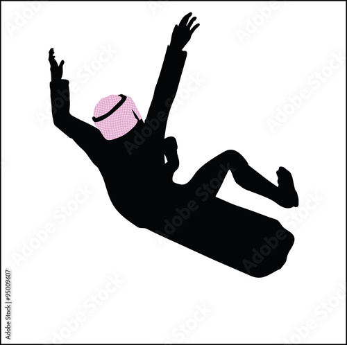 middle east style dressed man falling