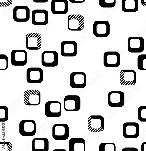 Seamless square pattern in black and white..