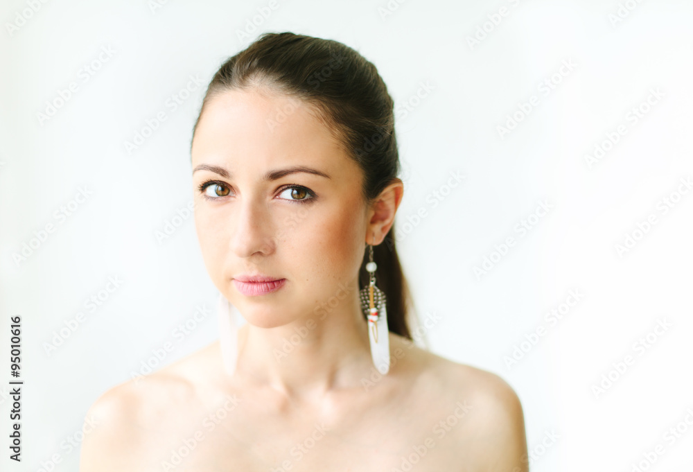 portrait of a young beautiful women with brunette hair portrait of a young beautiful women with brunette hair