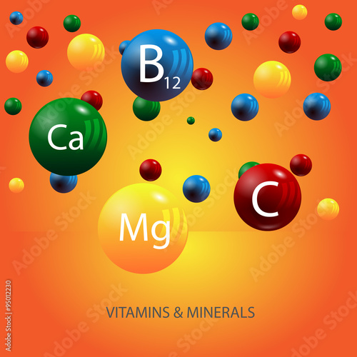 Vitamins and minerals background vector eps 10