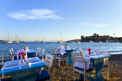 A characteristic restaurant at the sea side in Bodrum