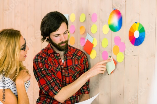 Creative team brainstorming together