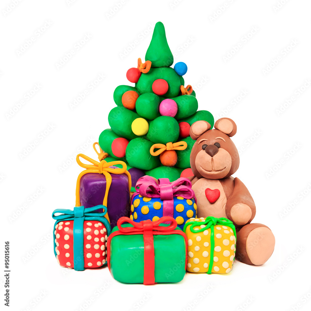 Christmas tree and bear