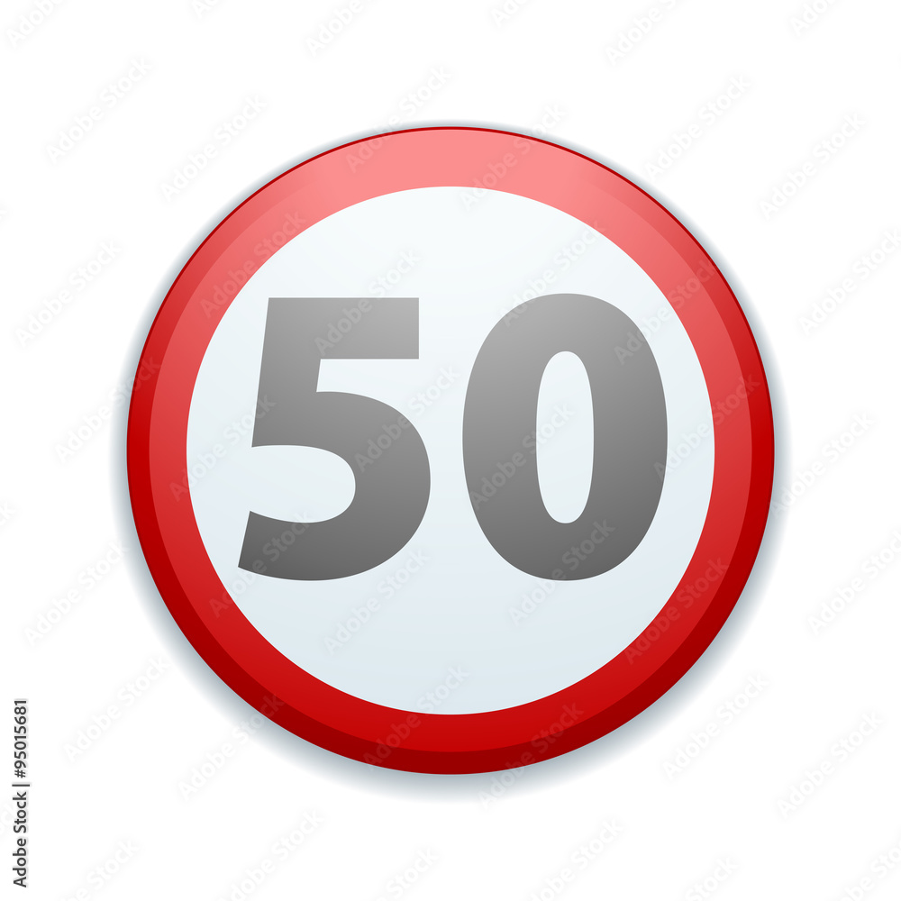 Restricting speed to 50 kilometers per hour traffic sign Restricting speed to 50 kilometers per hour traffic sign