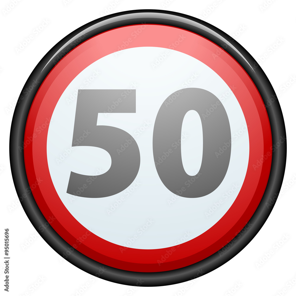 Restricting speed to 50 kilometers per hour traffic sign Restricting speed to 50 kilometers per hour traffic sign