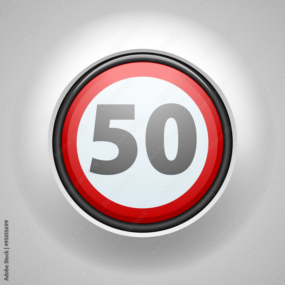 Restricting speed to 50 kilometers per hour traffic sign Restricting speed to 50 kilometers per hour traffic sign