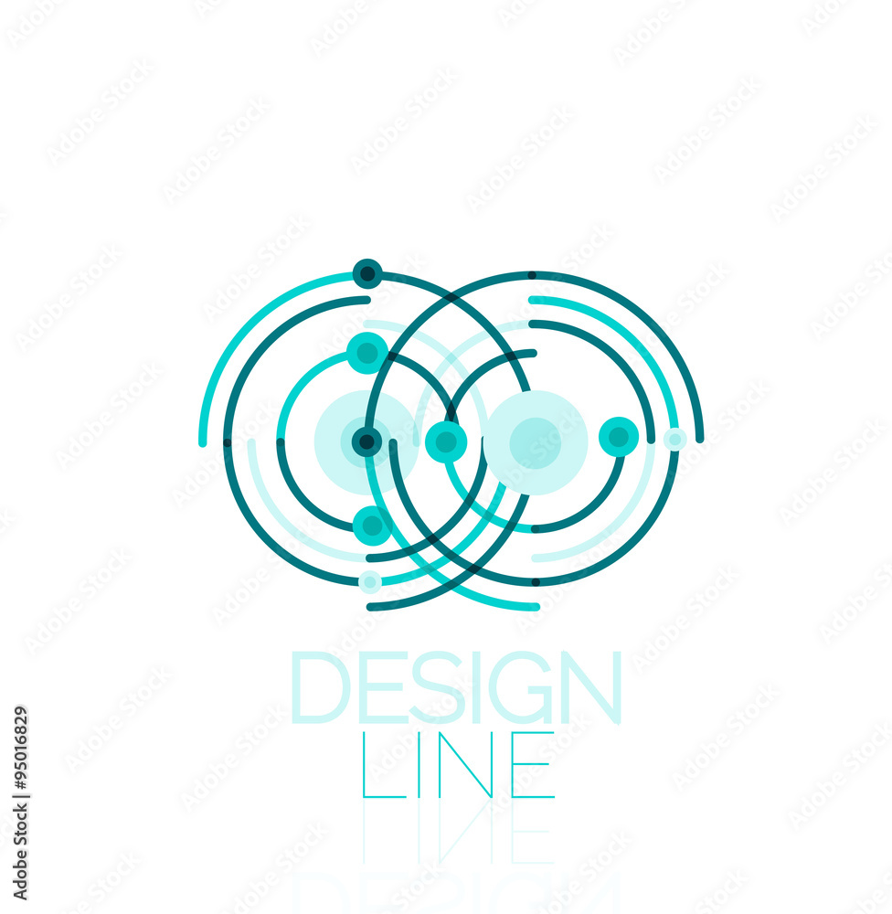 Vector swirl and circles outline minimal abstract geometric logo Vector swirl and circles outline minimal abstract geometric logo