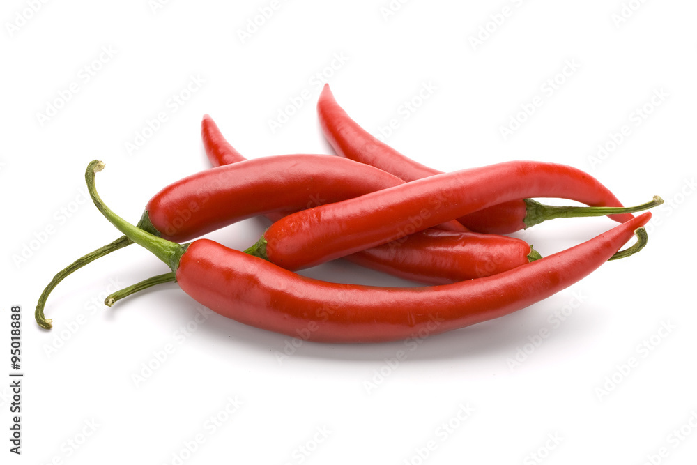 Close up view of red hot chilli peppers