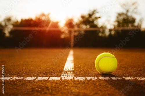 Ball on a tennis court
